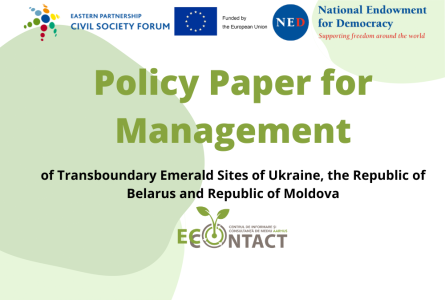 The Policy Paper for implementation, monitoring, and oversight of development and management of Transboundary Emerald Sites in compliance with EU Biodiversity Policy for the Governments of three count