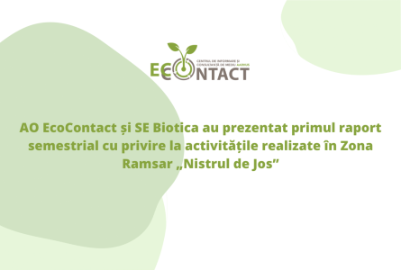 AO EcoContact și SE Biotica au prezentat primul raport semestrial cu privire la activitățile realizate în Zona Ramsar „Nistrul de Jos”