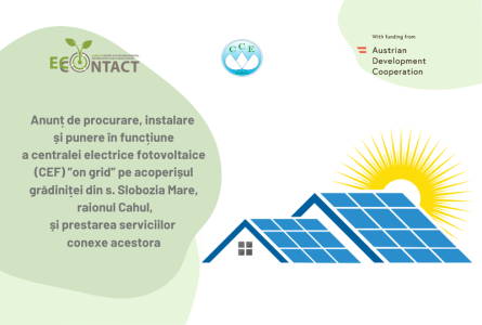 Extinderea termenului licitației de procurare, instalare și punere în funcțiune a centralei electrice fotovoltaice (CEF) ”on-grid” pentru gradinița din s. Slobozia Mare, r. Cahul