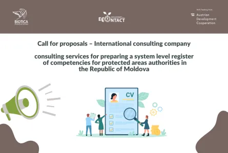 Call for proposals – international consulting company (preparing a system level register of competencies for protected areas authorities in the Republic of Moldova)