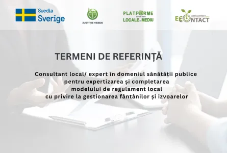 Angajăm consultant local/ expert în domeniul sănătății publice  pentru expertizarea și completarea modelului de regulament local  cu privire la gestionarea fântânilor și izvoarelor