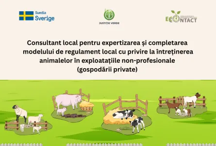Angajăm consultant local pentru expertizarea și completarea modelului de regulament local cu privire la întreținerea animalelor în exploatațiile non-profesionale