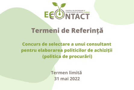 Concurs: Consultant pentru elaborarea politicii de achiziții