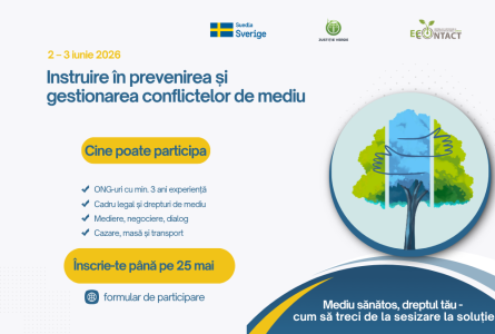 Consolidarea competențelor ONG-urilor pentru apărarea dreptului la un mediu sănătos și durabil