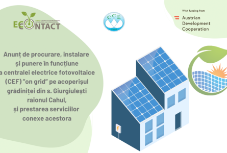 Extinderea termenului licitației de procurare, instalare și punere în funcțiune a centralei electrice fotovoltaice (CEF) ”on-grid” pentru gradinița din s. Giurgiulești, r. Cahul