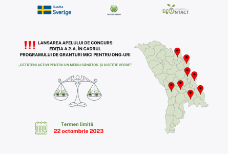 Lansarea apelului de concurs, ediția a 2-a  în cadrul Programului de granturi mici pentru ONG-uri „Cetățeni activi pentru un mediu sănătos și Justiție verde”