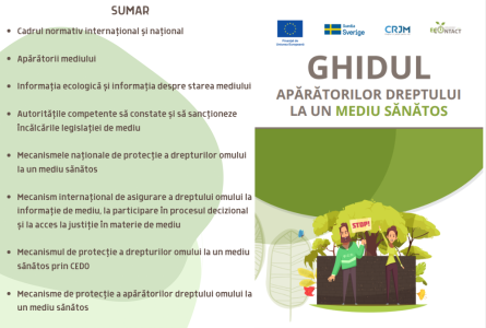 Militanții pentru drepturile omului la un mediu sănătos pot beneficia de un îndrumar practic și exhaustiv, dezvoltat cu suportul financiar al Uniunii Europene și Echipei Europa