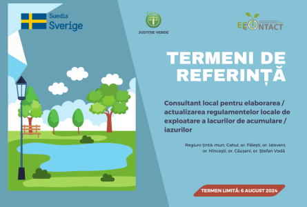 Termen extins: EcoContact angajează consultant local pentru elaborarea / actualizarea regulamentelor locale de exploatare a lacurilor de acumulare/iazurilor