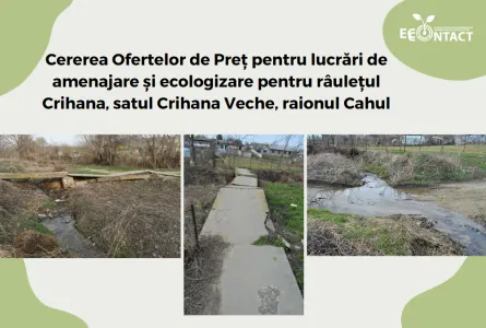 Cererea Ofertelor de Preț pentru lucrări de amenajare și ecologizare pentru râulețul Crihana, satul Crihana Veche, raionul Cahul