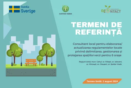 Termen extins: Consultant local pentru elaborarea / actualizarea regulamentelor locale  privind delimitarea, gestionarea și protejarea spațiilor verzi pentru 6 orașe