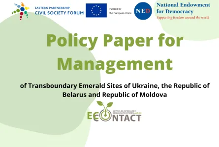 The Policy Paper for implementation, monitoring, and oversight of development and management of Transboundary Emerald Sites in compliance with EU Biodiversity Policy for the Governments of three count