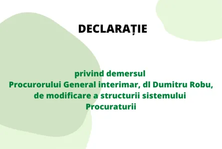 DECLARAȚIE privind demersul Procurorului General interimar