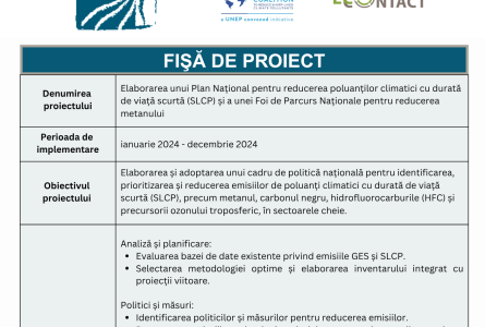 Elaborarea unui Plan Național pentru reducerea poluanților climatici cu durată de viață scurtă și a unei Foi de Parcurs Naționale pentru reducerea metanului