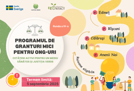 EcoContact lansează Programul de granturi pentru ONG-uri care susțin inițiative locale în domeniul justiției de mediu în raioanele Edineț, Rîșcani, Călărași și Anenii Noi
